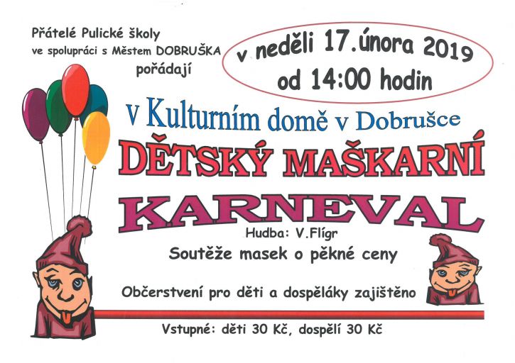 DĚTSKÝ MAŠKARNÍ KARNEVAL